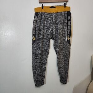Vtg Baby Phat 3X Joggers Sweatpants Heather Black Mustard Yellow Waist Y2K Plus